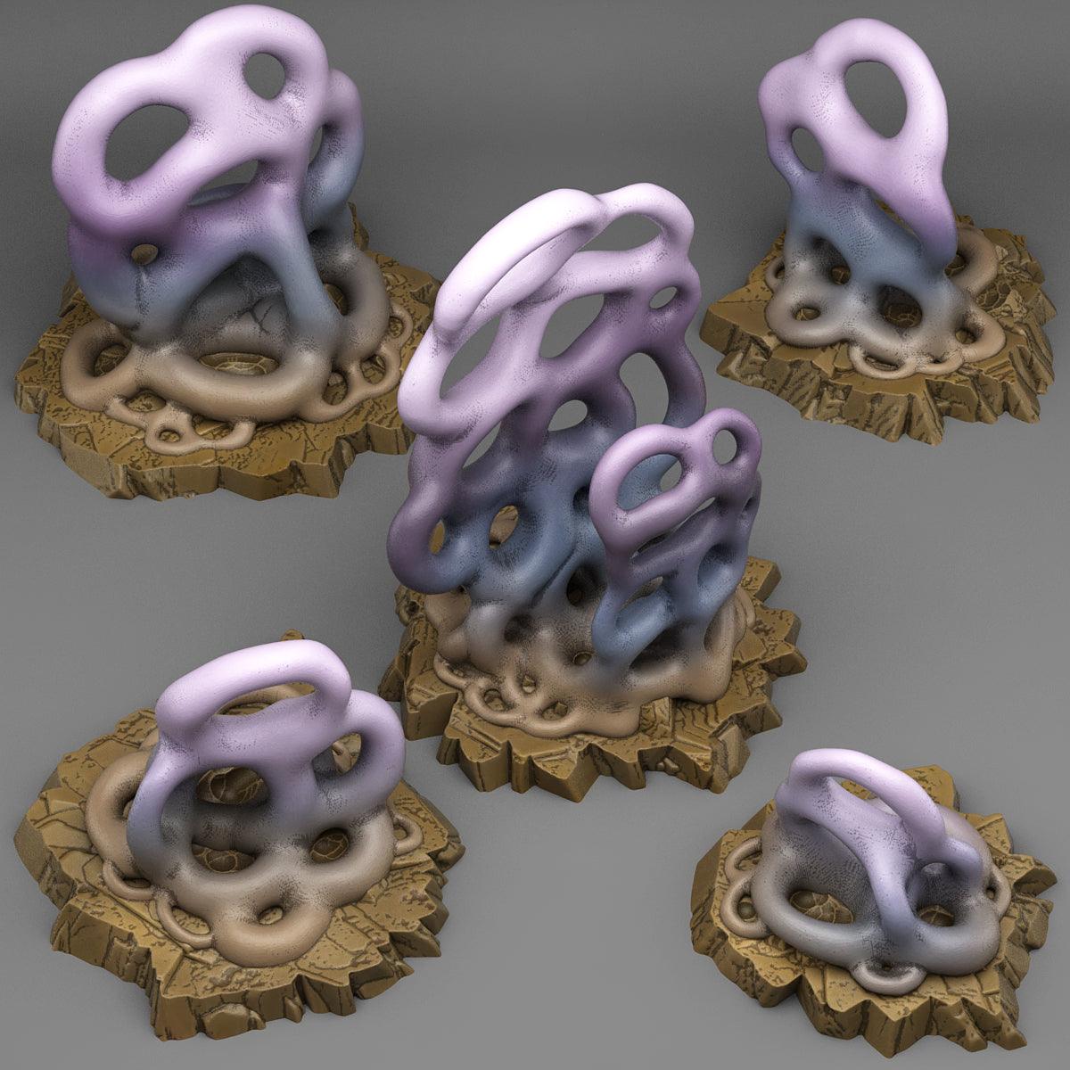 3D Printed Fantastic Plants and Rocks Aggressive Shapeless Mushrooms 28mm - 32mm D&D Wargaming