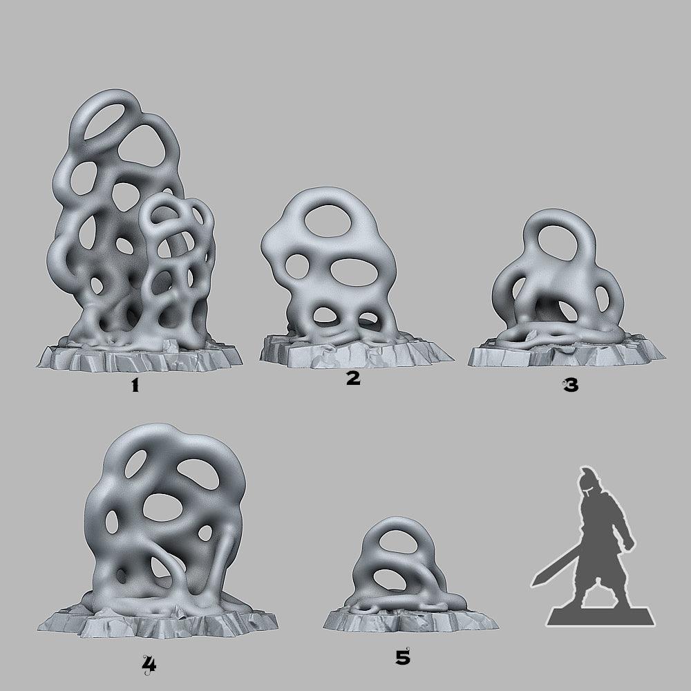 3D Printed Fantastic Plants and Rocks Aggressive Shapeless Mushrooms 28mm - 32mm D&D Wargaming