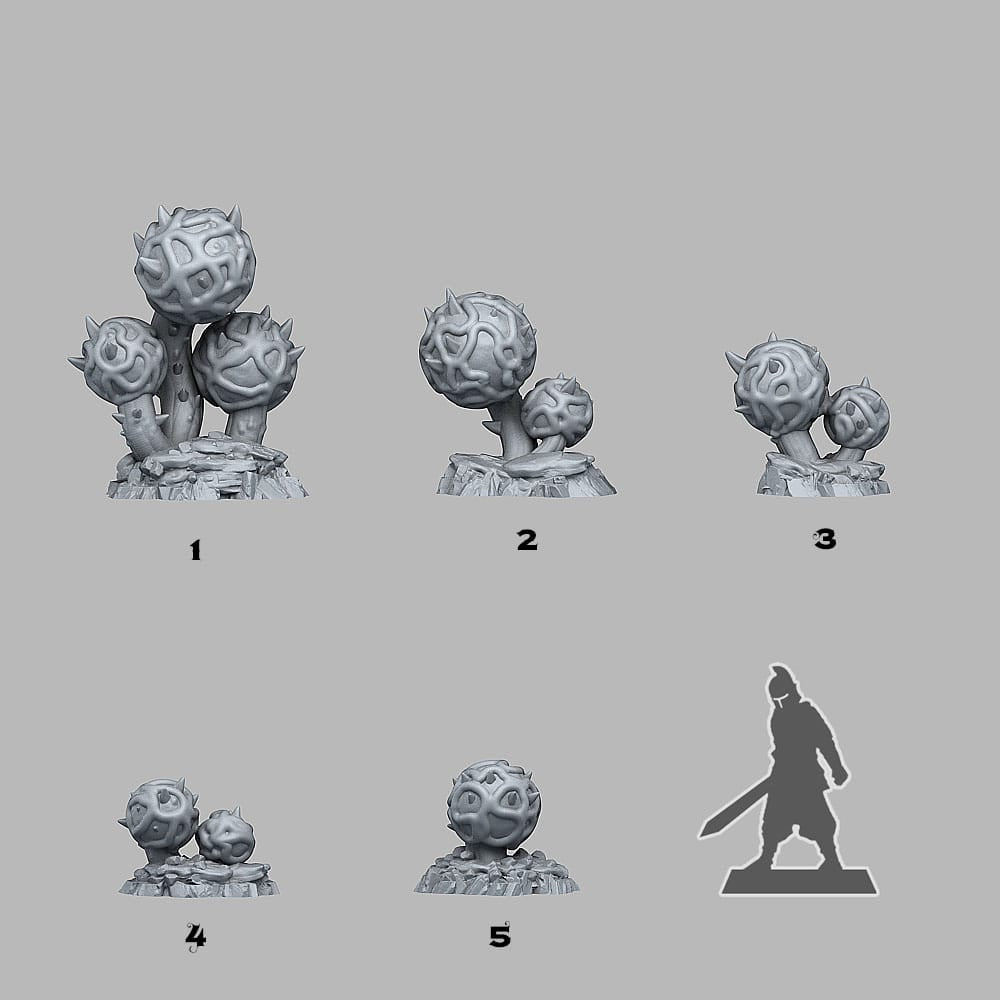 3D Printed Fantastic Plants and Rocks Alien Cactus 28mm - 32mm D&D Wargaming