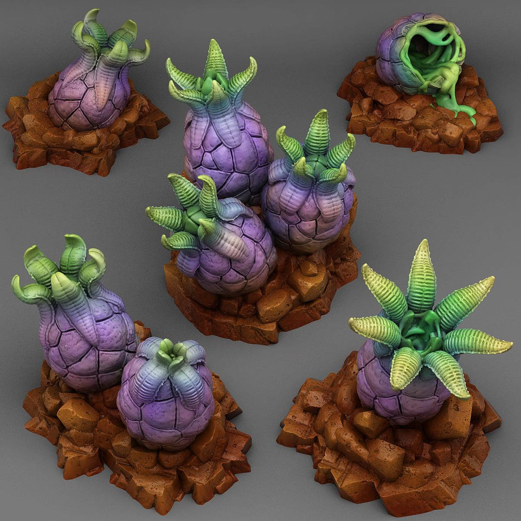 3D Printed Fantastic Plants and Rocks Alien Eggs 28mm - 32mm D&D Wargaming