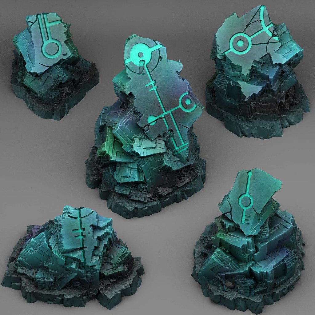 3D Printed Fantastic Plants and Rocks Alien Ruins 28mm - 32mm D&D Wargaming