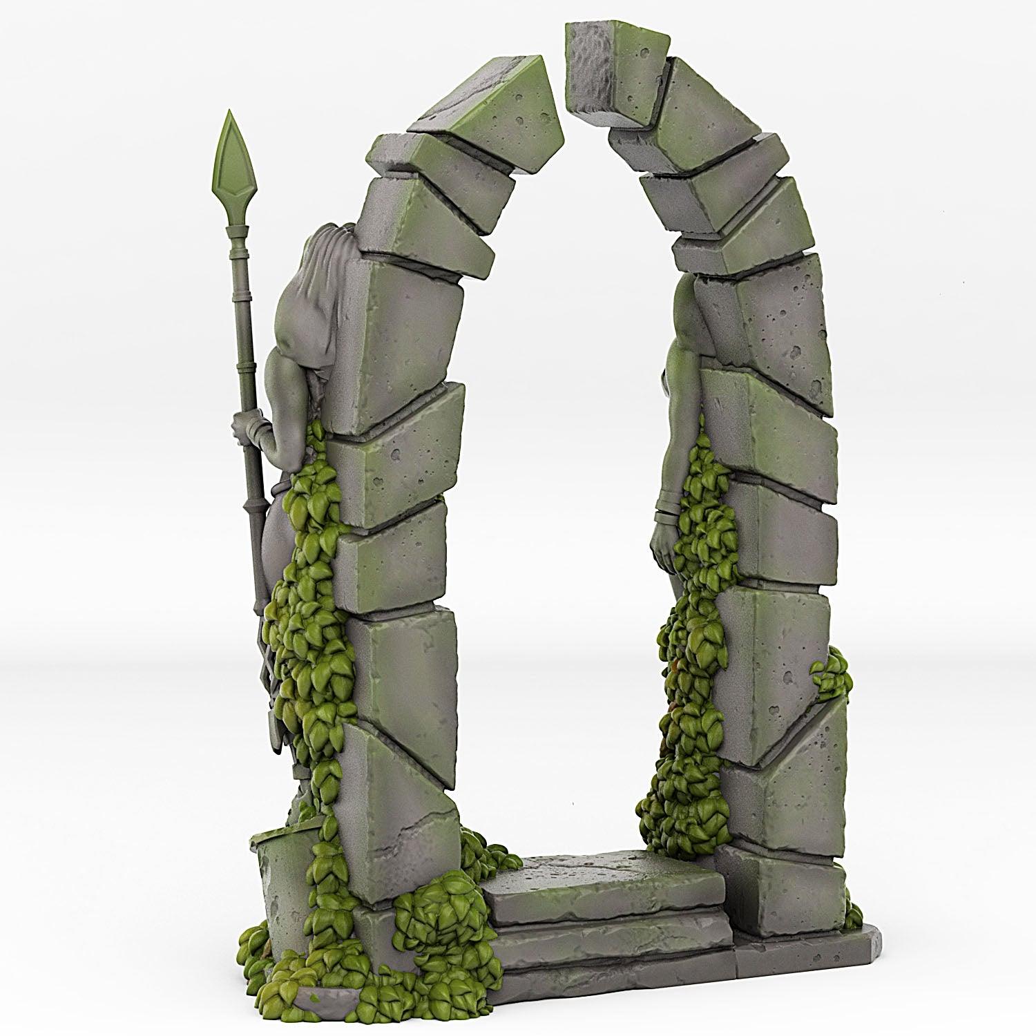 3D Printed Fantastic Plants and Rocks Amazone Portal With Its Lianas Effect 28 32 mm Wargaming DnD