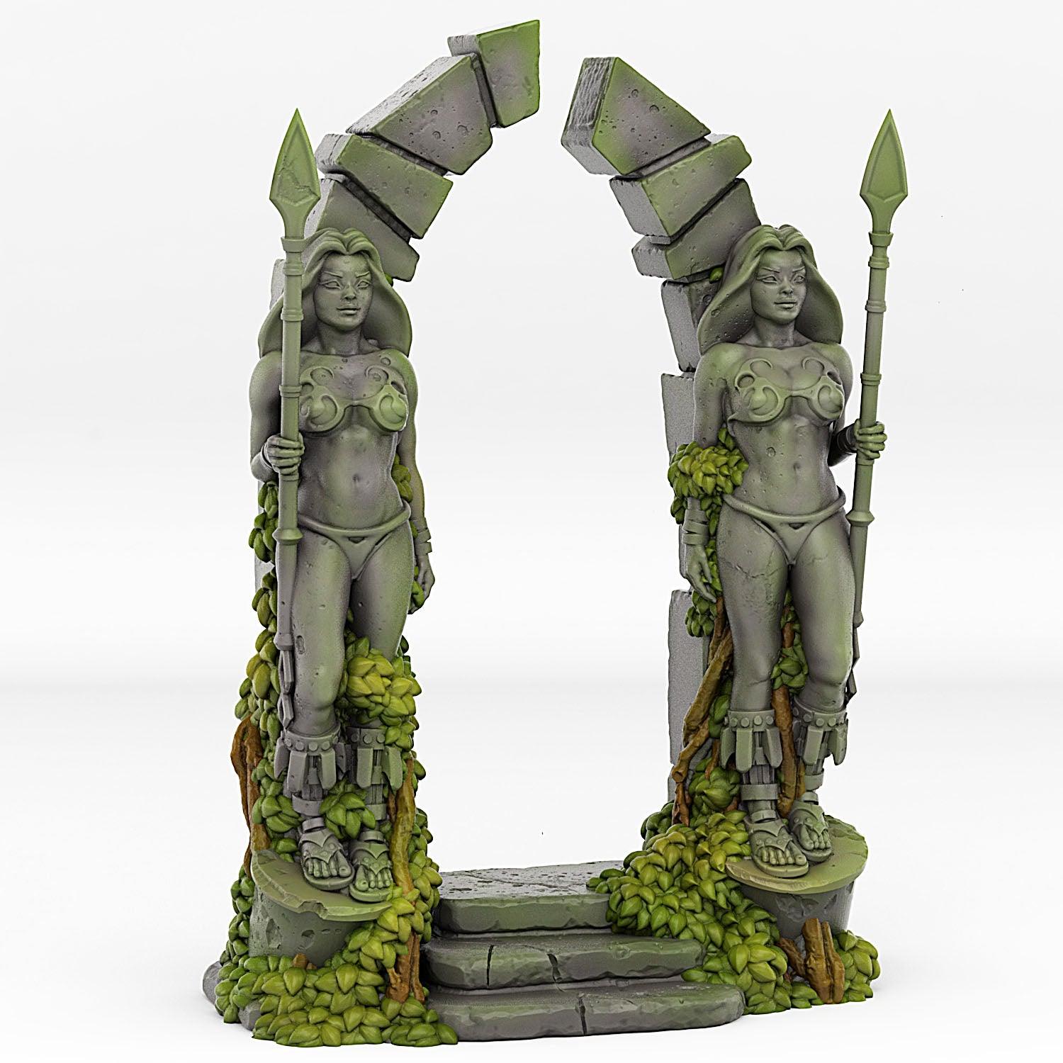 3D Printed Fantastic Plants and Rocks Amazone Portal With Its Lianas Effect 28 32 mm Wargaming DnD