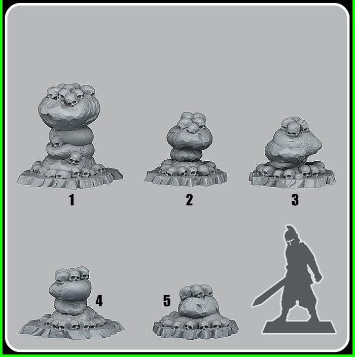 3D Printed Fantastic Plants and Rocks Ancient Cannibal Stones 28mm - 32mm D&D Wargaming