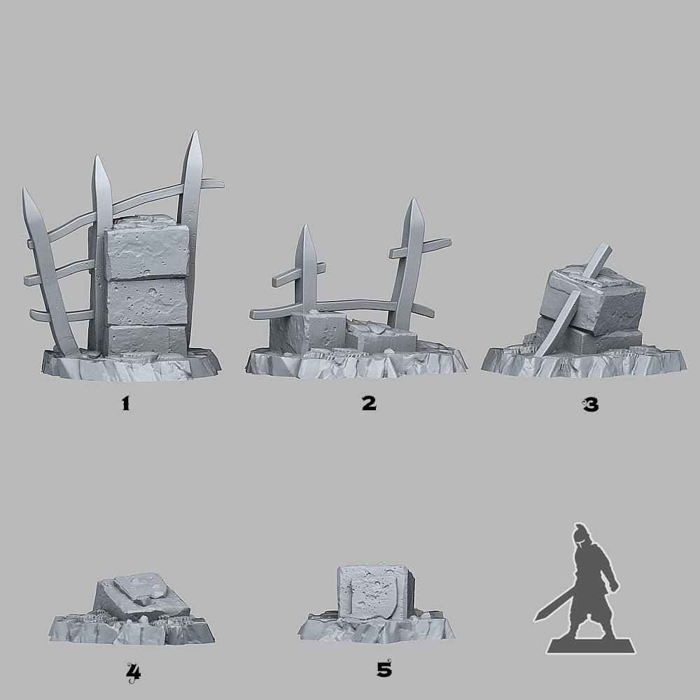 3D Printed Fantastic Plants and Rocks Autumn Ruins 28mm - 32mm D&D Wargaming