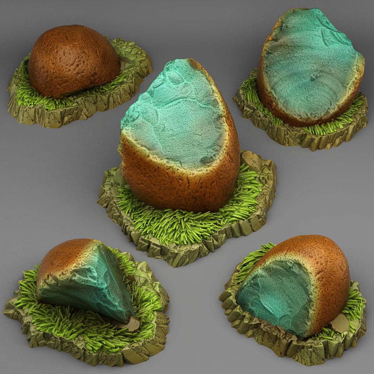 3D Printed Fantastic Plants and Rocks Blue Magic Flints 28mm - 32mm D&D Wargaming