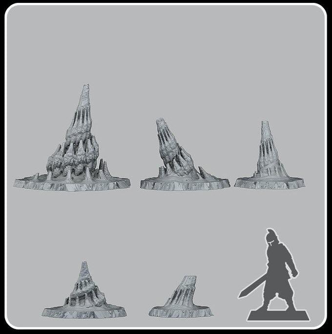 3D Printed Fantastic Plants and Rocks Burried Elder Things Dwellings 28mm - 32mm D&D Wargaming
