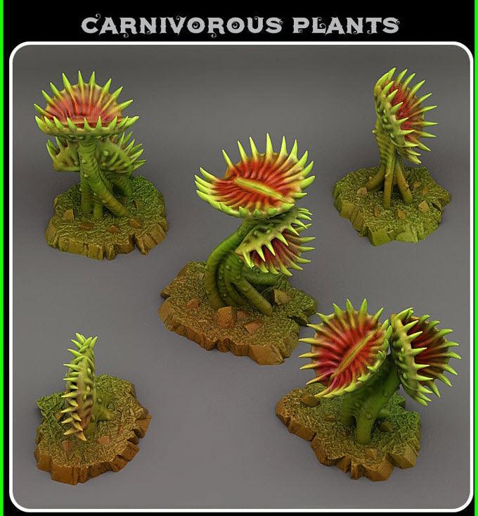 3D Printed Fantastic Plants and Rocks Carnivorous Plants 28mm - 32mm D&D Wargaming