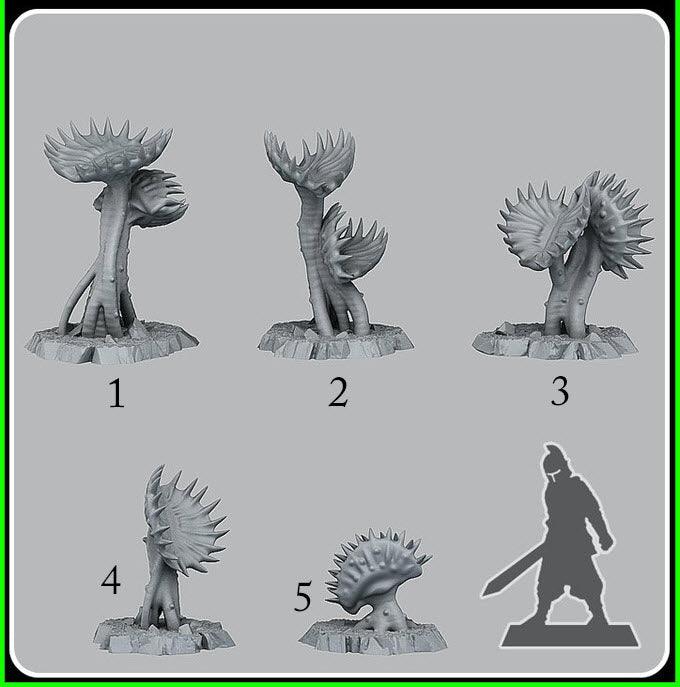 3D Printed Fantastic Plants and Rocks Carnivorous Plants 28mm - 32mm D&D Wargaming
