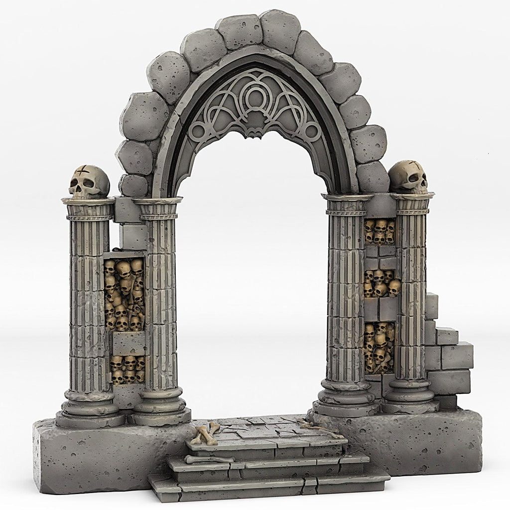 3D Printed Fantastic Plants and Rocks Catacomb Portal With Its Ghost Skulls Effect 28mm - 32mm D&D Wargaming