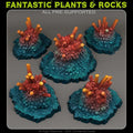 3D Printed Fantastic Plants and Rocks Cave Blazing Crystals 28mm - 32mm D&D Wargaming