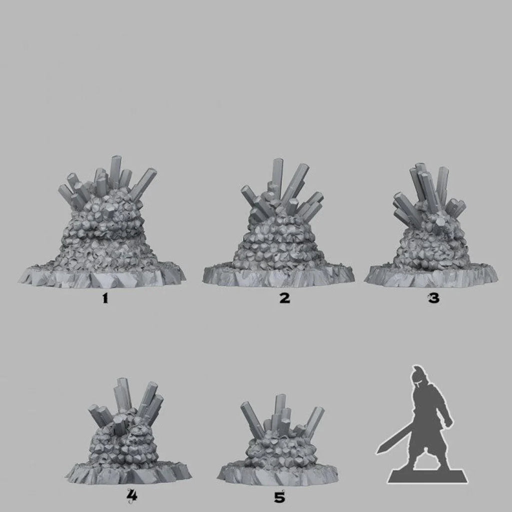 3D Printed Fantastic Plants and Rocks Cave Blazing Crystals 28mm - 32mm D&D Wargaming