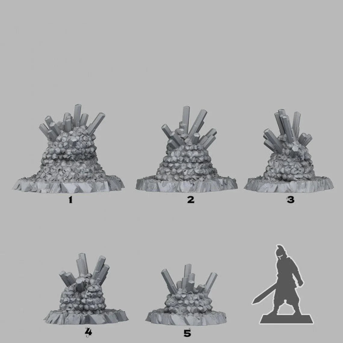 3D Printed Fantastic Plants and Rocks Cave Blazing Crystals 28mm - 32mm D&D Wargaming