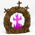 3D Printed Fantastic Plants and Rocks Cemetery Portal With Its Cross Effect 28mm - 32mm D&D Wargaming