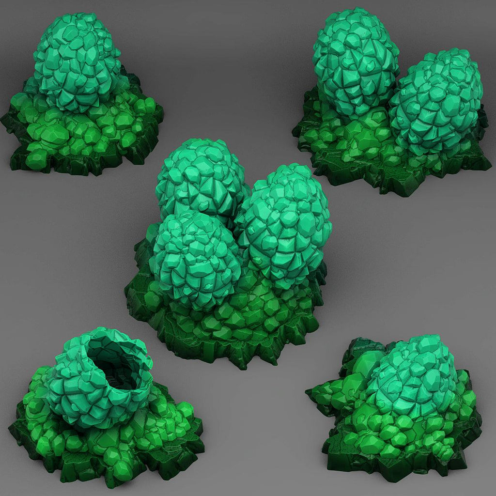 3D Printed Fantastic Plants and Rocks Crystal Dragon Eggs 28mm - 32mm D&D Wargaming