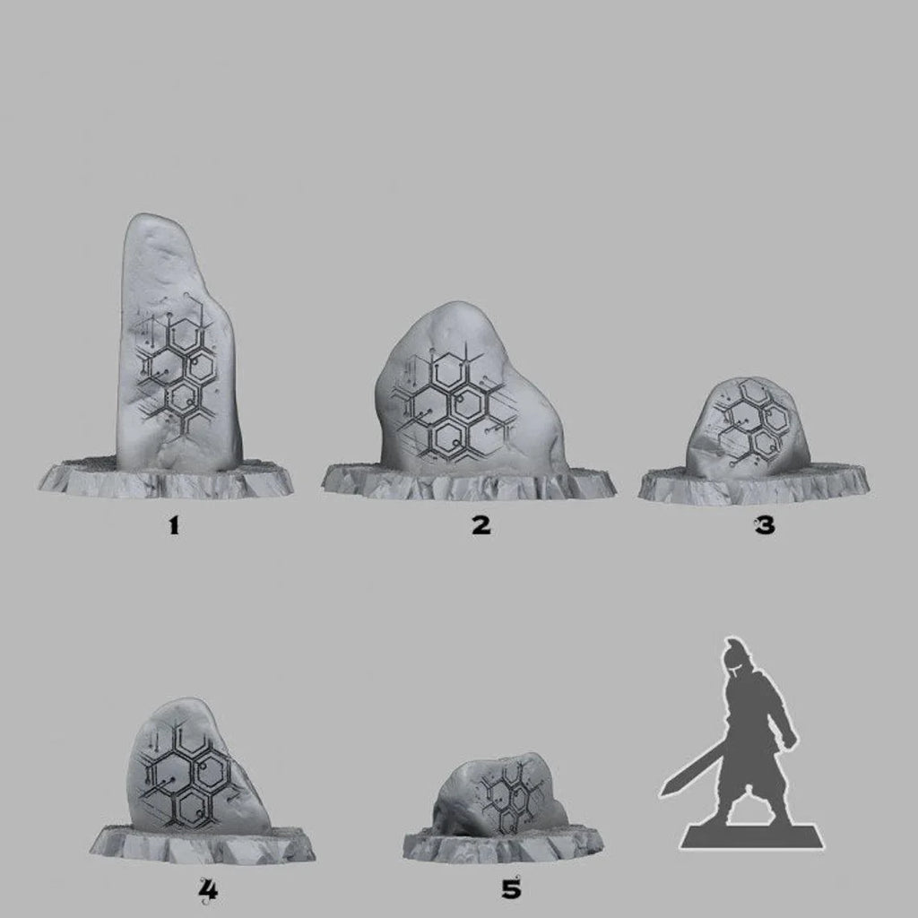 3D Printed Fantastic Plants and Rocks Cybernetic Stones 28mm - 32mm D&D Wargaming