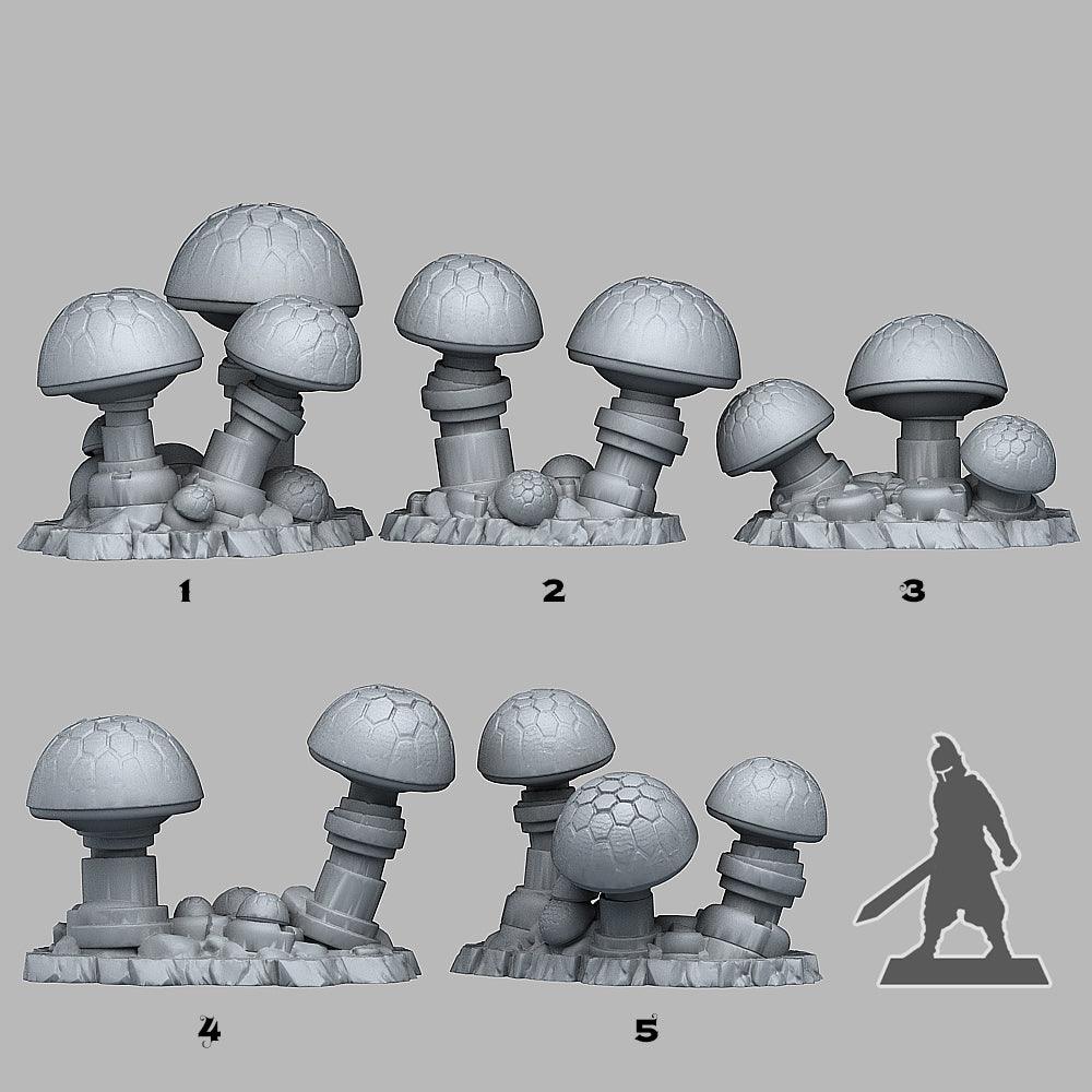 3D Printed Fantastic Plants and Rocks DATA SHROOMS 28mm - 32mm D&D Wargaming