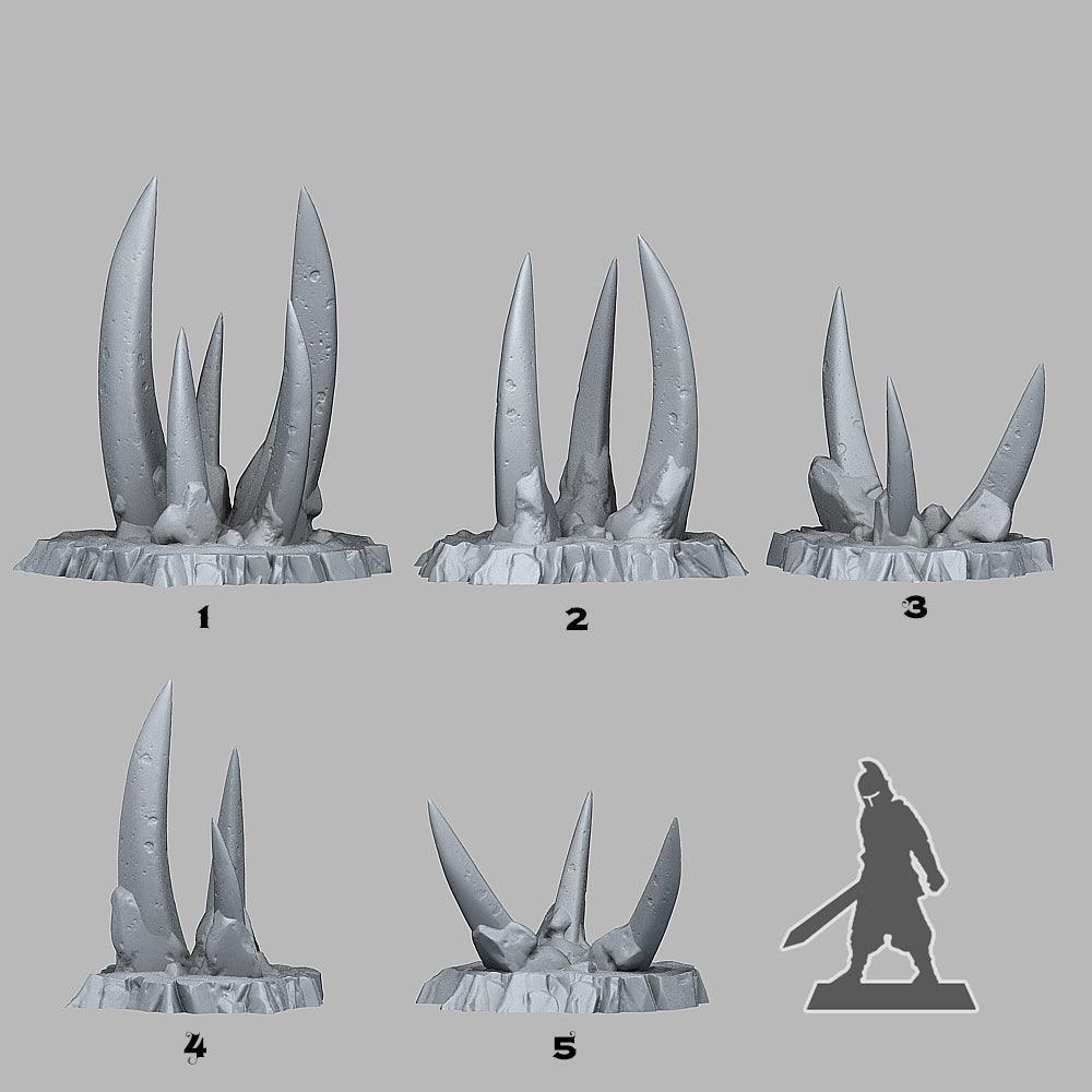 3D Printed Fantastic Plants and Rocks DESERT ORC STONES 28mm - 32mm D&D Wargaming