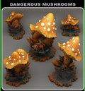 3D Printed Fantastic Plants and Rocks Dangerous Mushrooms 28mm - 32mm D&D Wargaming