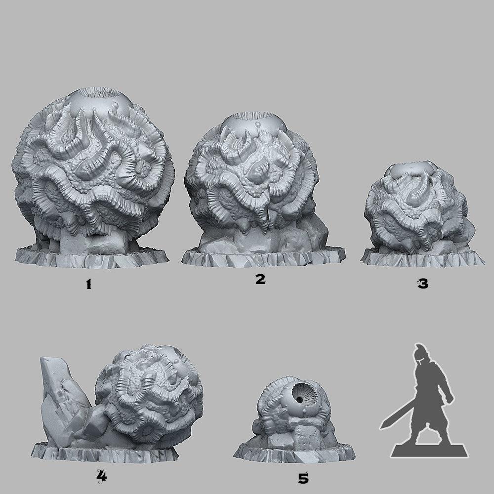 3D Printed Fantastic Plants and Rocks Dark Observer Stones 28mm - 32mm D&D Wargaming