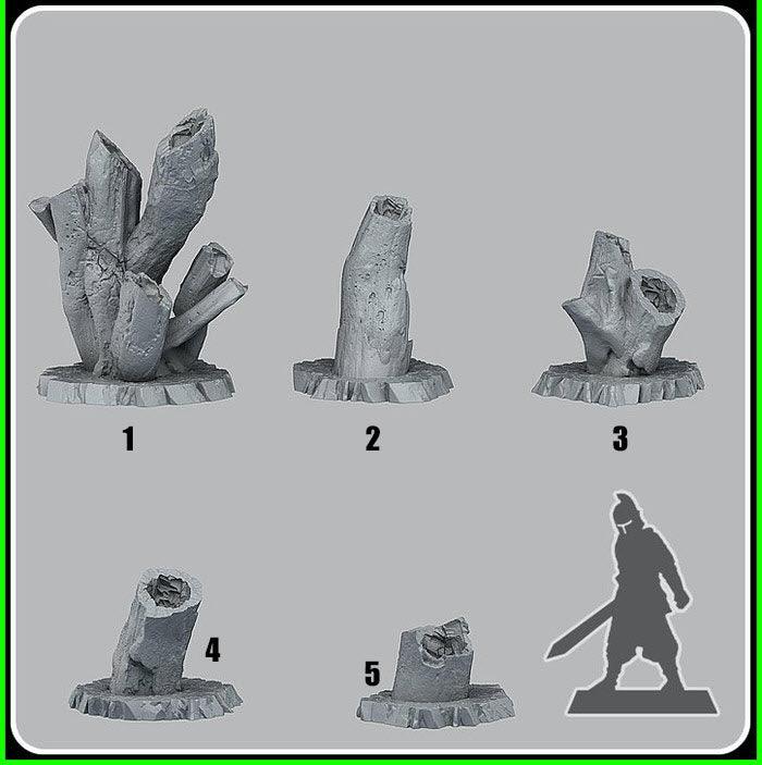3D Printed Fantastic Plants and Rocks Dead Trunks 28mm - 32mm D&D Wargaming