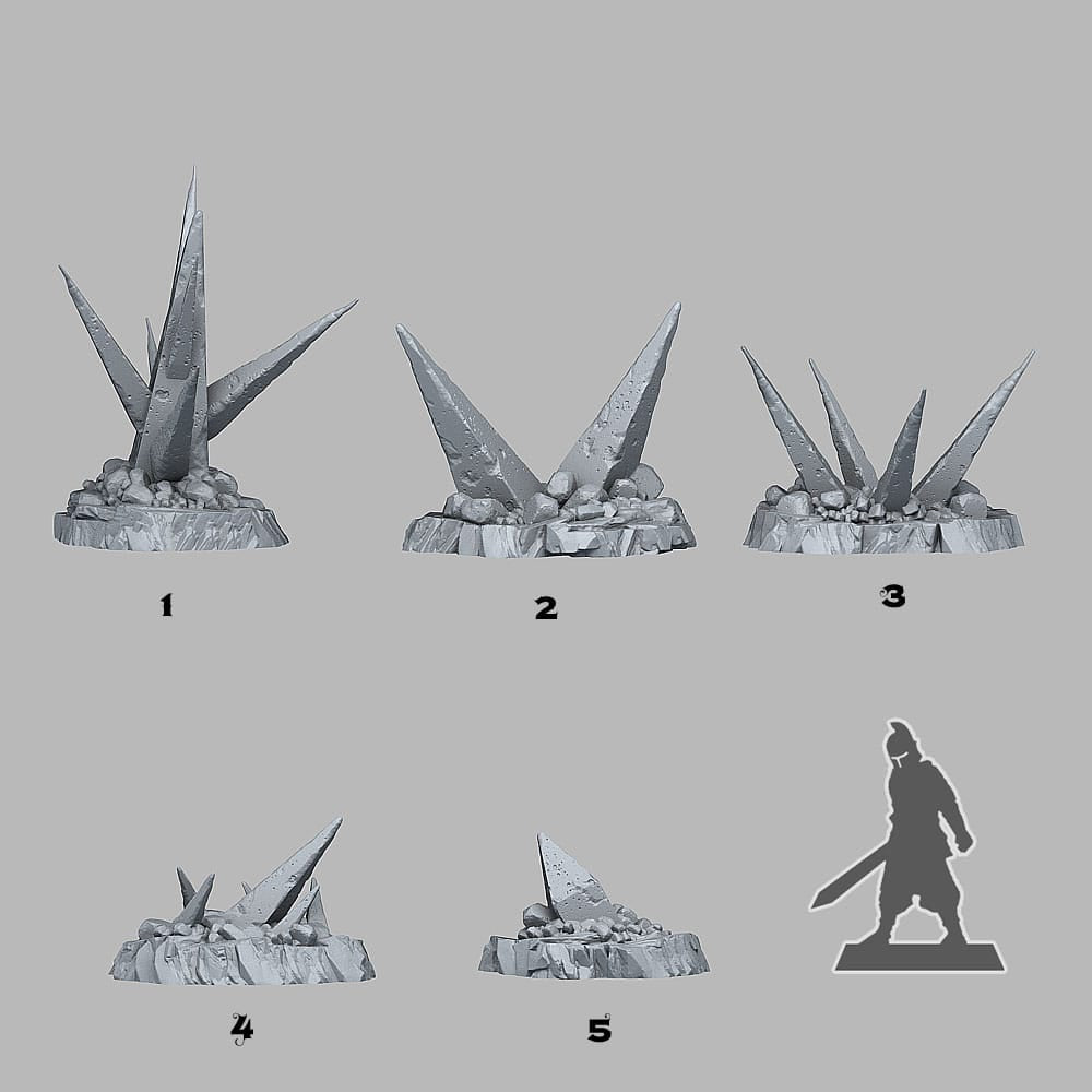 3D Printed Fantastic Plants and Rocks Deadly Shadow Rocks 28mm - 32mm D&D Wargaming