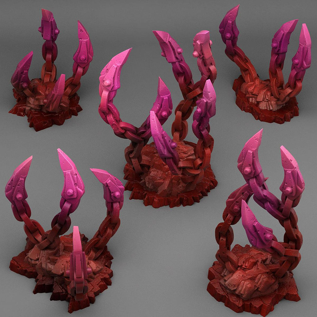 3D Printed Fantastic Plants and Rocks Demoniac Underdark Chains 28mm - 32mm D&D Wargaming
