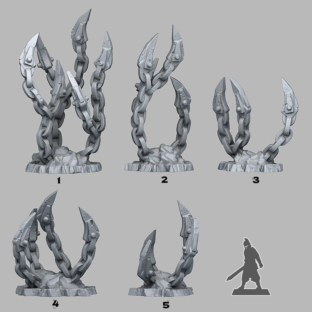 3D Printed Fantastic Plants and Rocks Demoniac Underdark Chains 28mm - 32mm D&D Wargaming