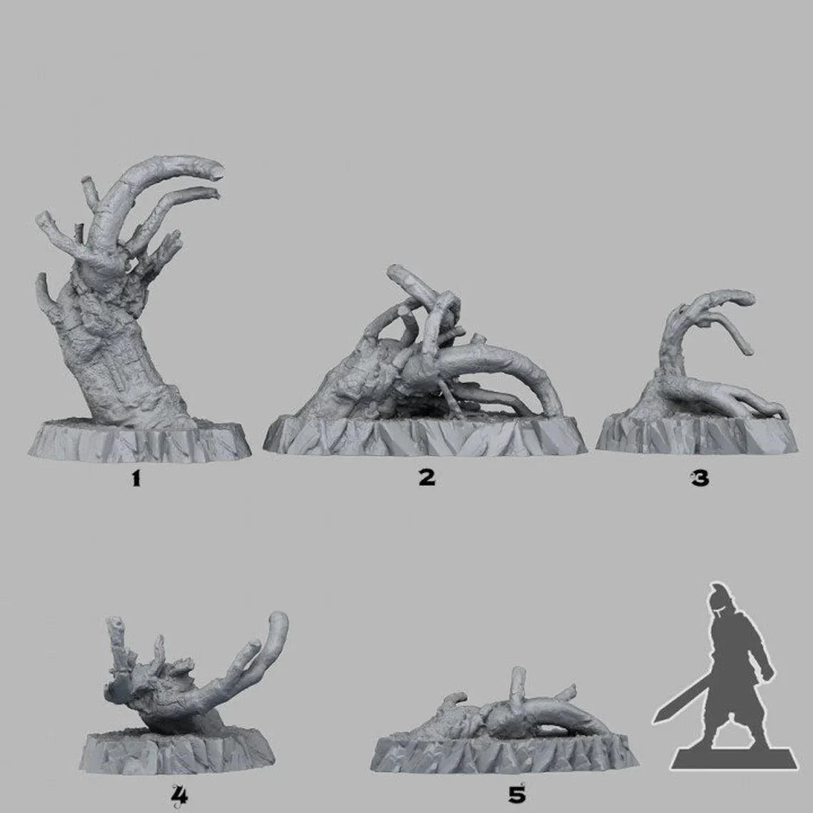 3D Printed Fantastic Plants and Rocks Desolation Trees 28mm - 32mm D&D Wargaming
