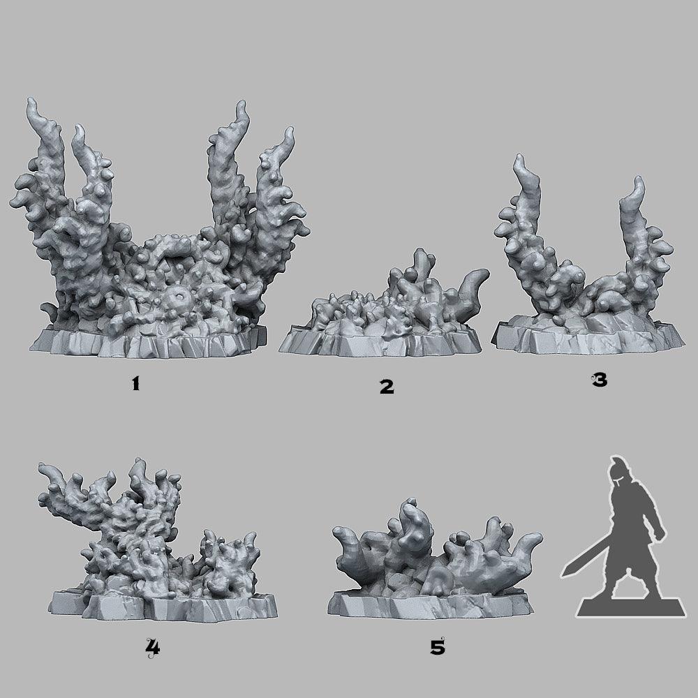3D Printed Fantastic Plants and Rocks Devil Aberration Stones 28mm - 32mm D&D Wargaming