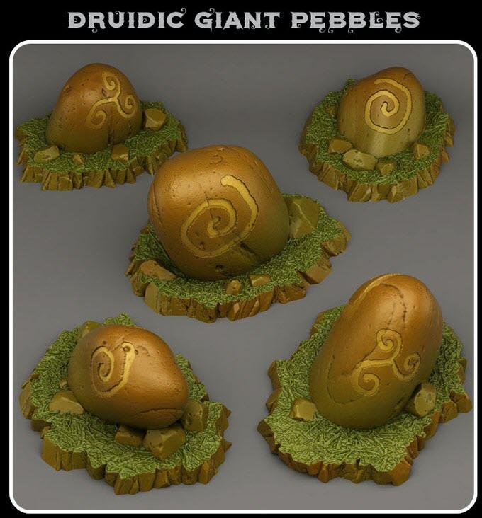 3D Printed Fantastic Plants and Rocks Druidic Giant Pebbles 28mm - 32mm D&D Wargaming