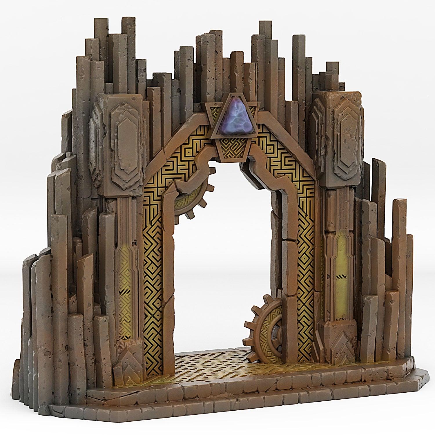 3D Printed Fantastic Plants and Rocks Dwarf Mine Portal With Its Lava Effect 28mm - 32mm D&D Wargaming
