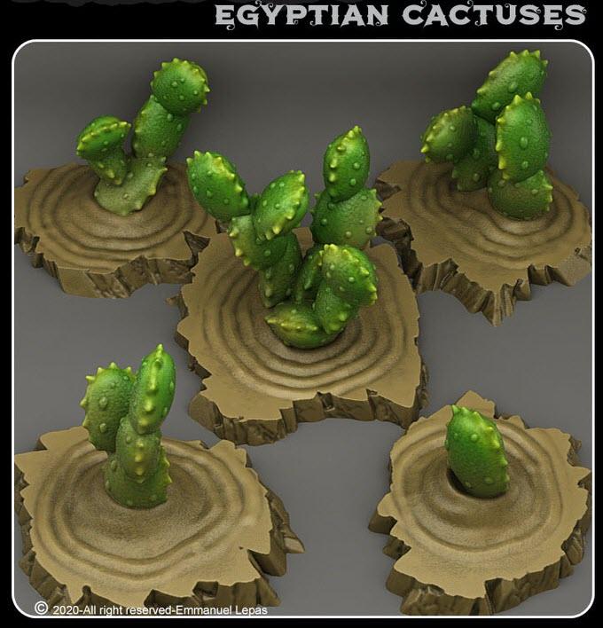 3D Printed Fantastic Plants and Rocks Egyptian Cactuses 28mm - 32mm D&D Wargaming