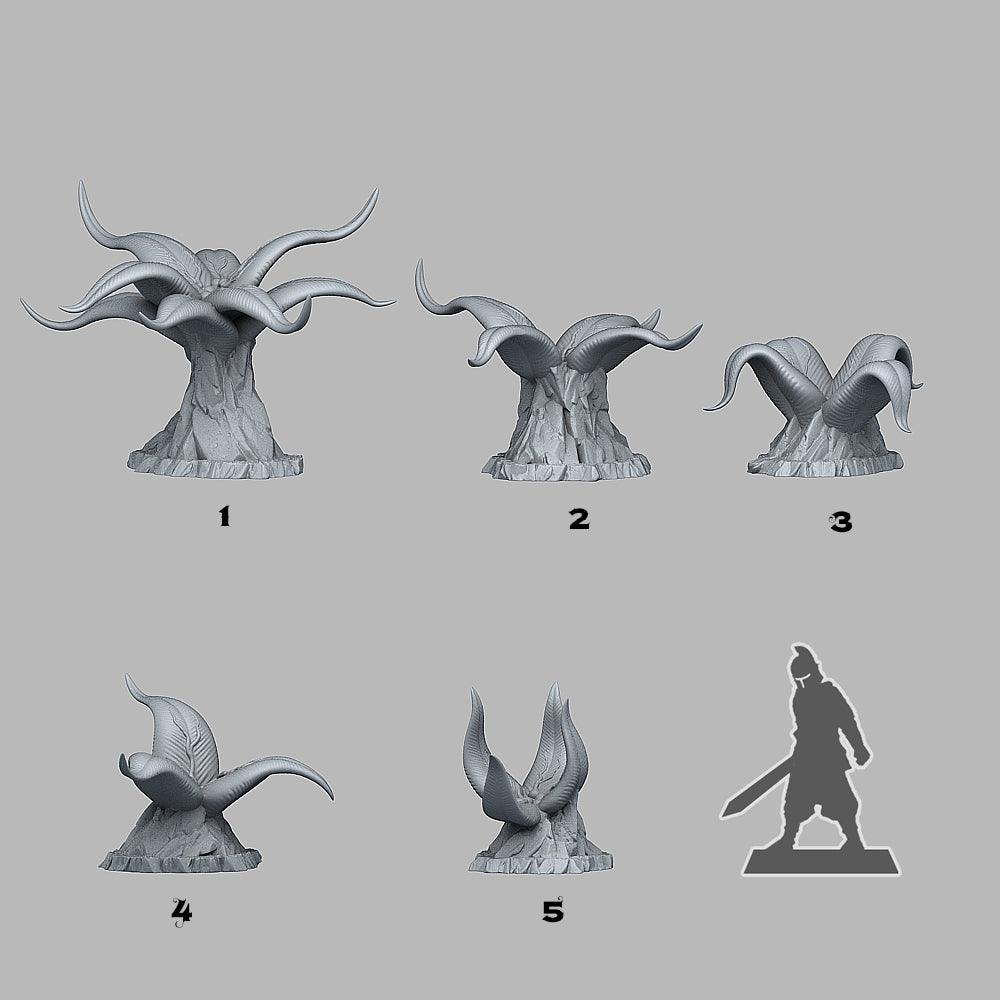 3D Printed Fantastic Plants and Rocks Elegant Poisonous Plants 28mm - 32mm D&D Wargaming
