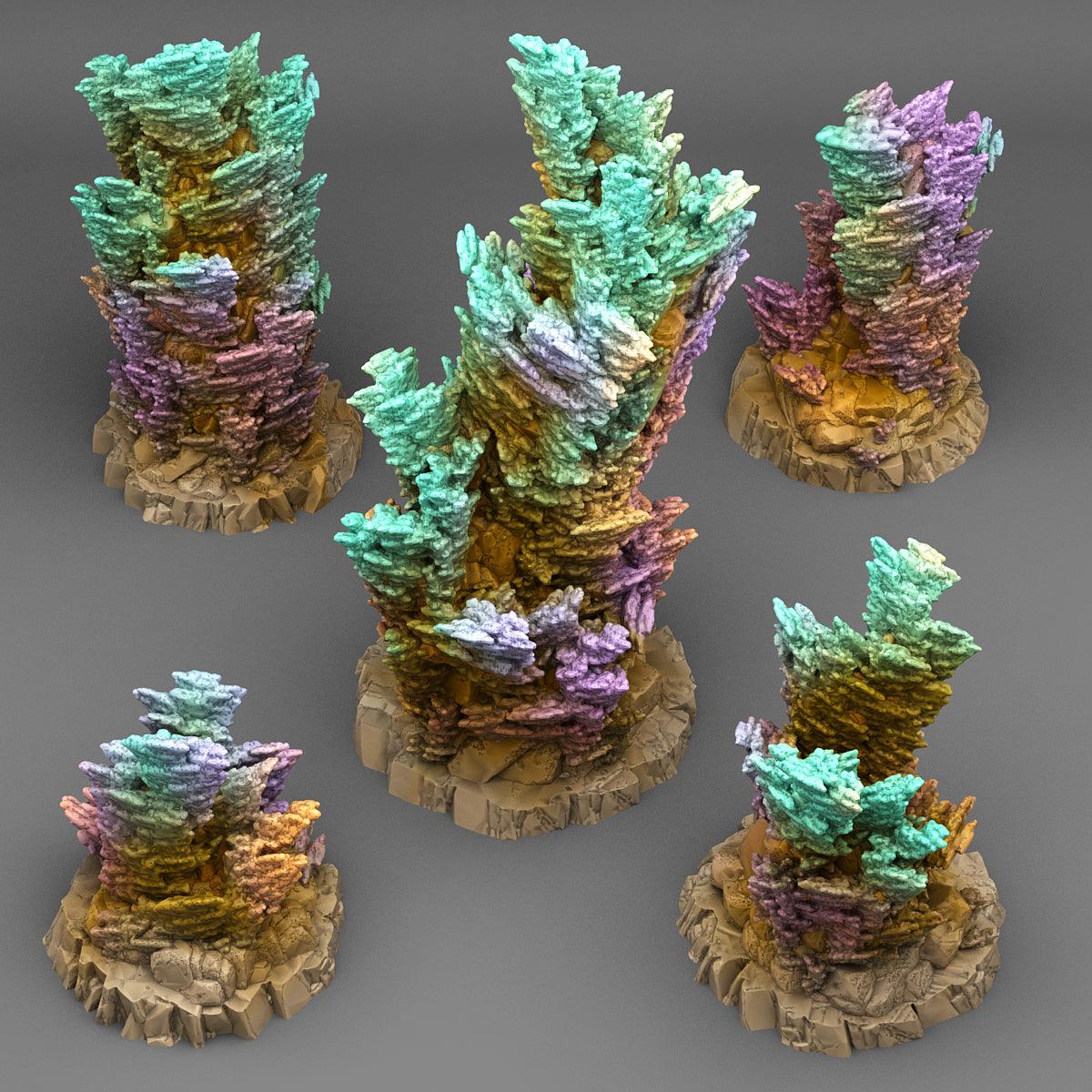3D Printed Fantastic Plants and Rocks FAIRY KINGDOM CORAL 28mm - 32mm D&D Wargaming