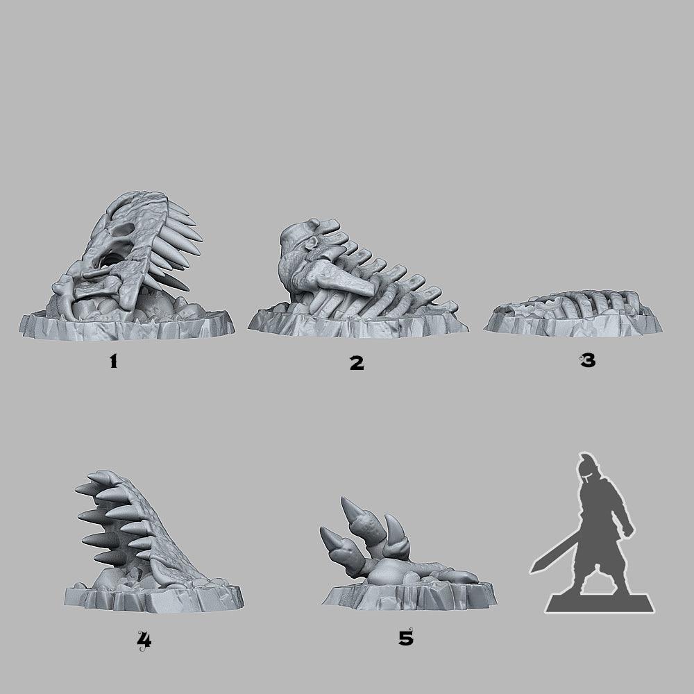 3D Printed Fantastic Plants and Rocks FOSSILIZED T-REX 28mm - 32mm D&D Wargaming