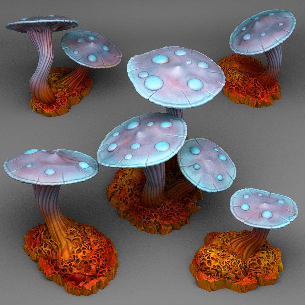 3D Printed Fantastic Plants and Rocks Fantasy Mushrooms 28mm - 32mm D&D Wargaming