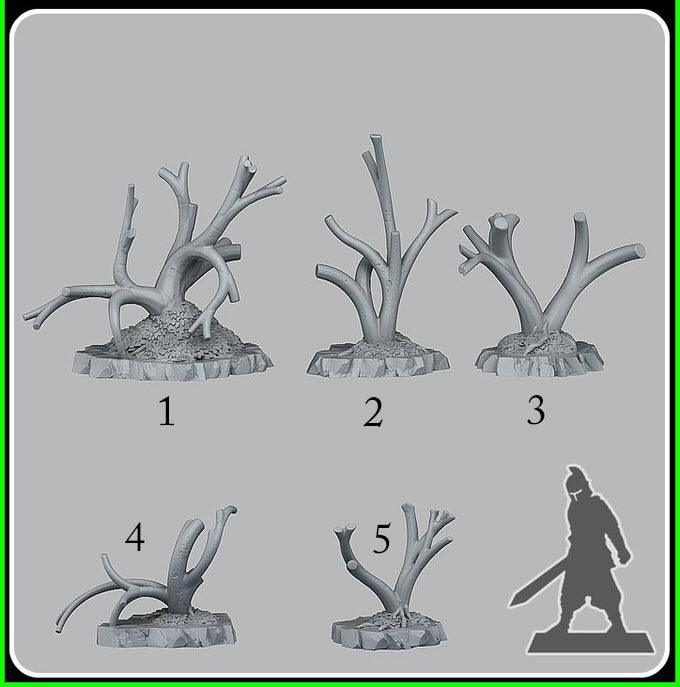 3D Printed Fantastic Plants and Rocks Fantasy Trees 28mm - 32mm D&D Wargaming