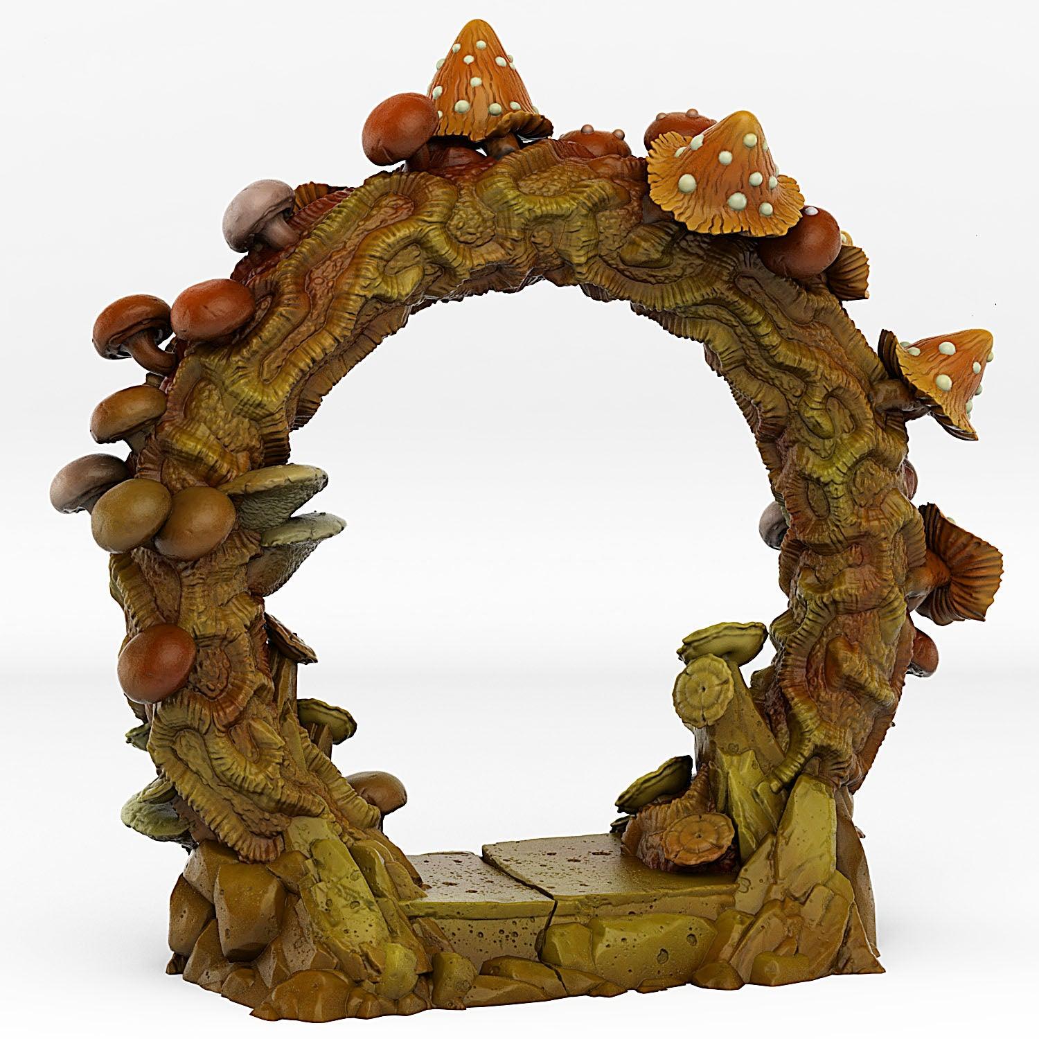 3D Printed Fantastic Plants and Rocks Forest Mushrooms Portal With Its Mushroom Slime Effect 28mm - 32mm D&D Wargaming