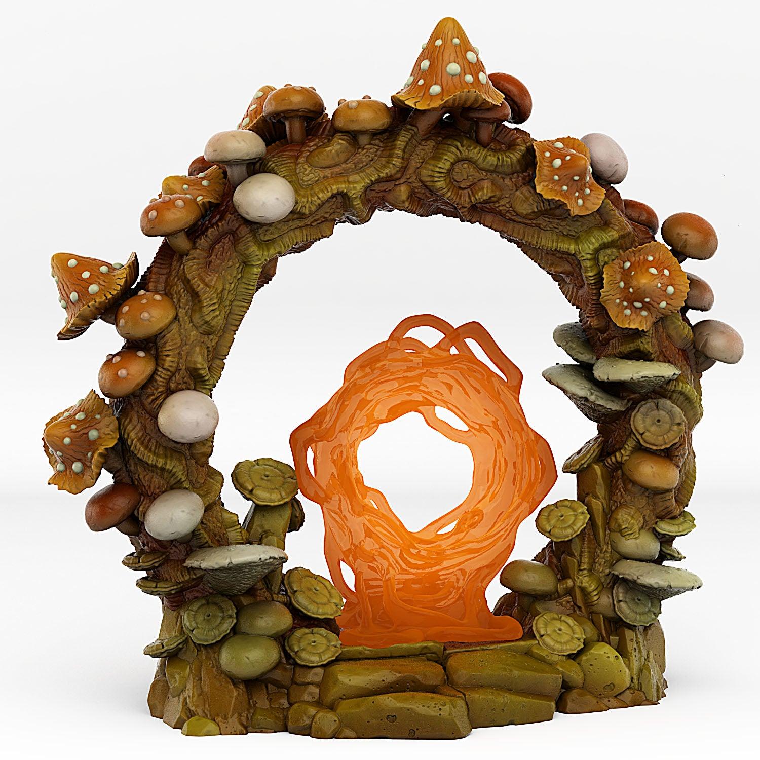3D Printed Fantastic Plants and Rocks Forest Mushrooms Portal With Its Mushroom Slime Effect 28mm - 32mm D&D Wargaming
