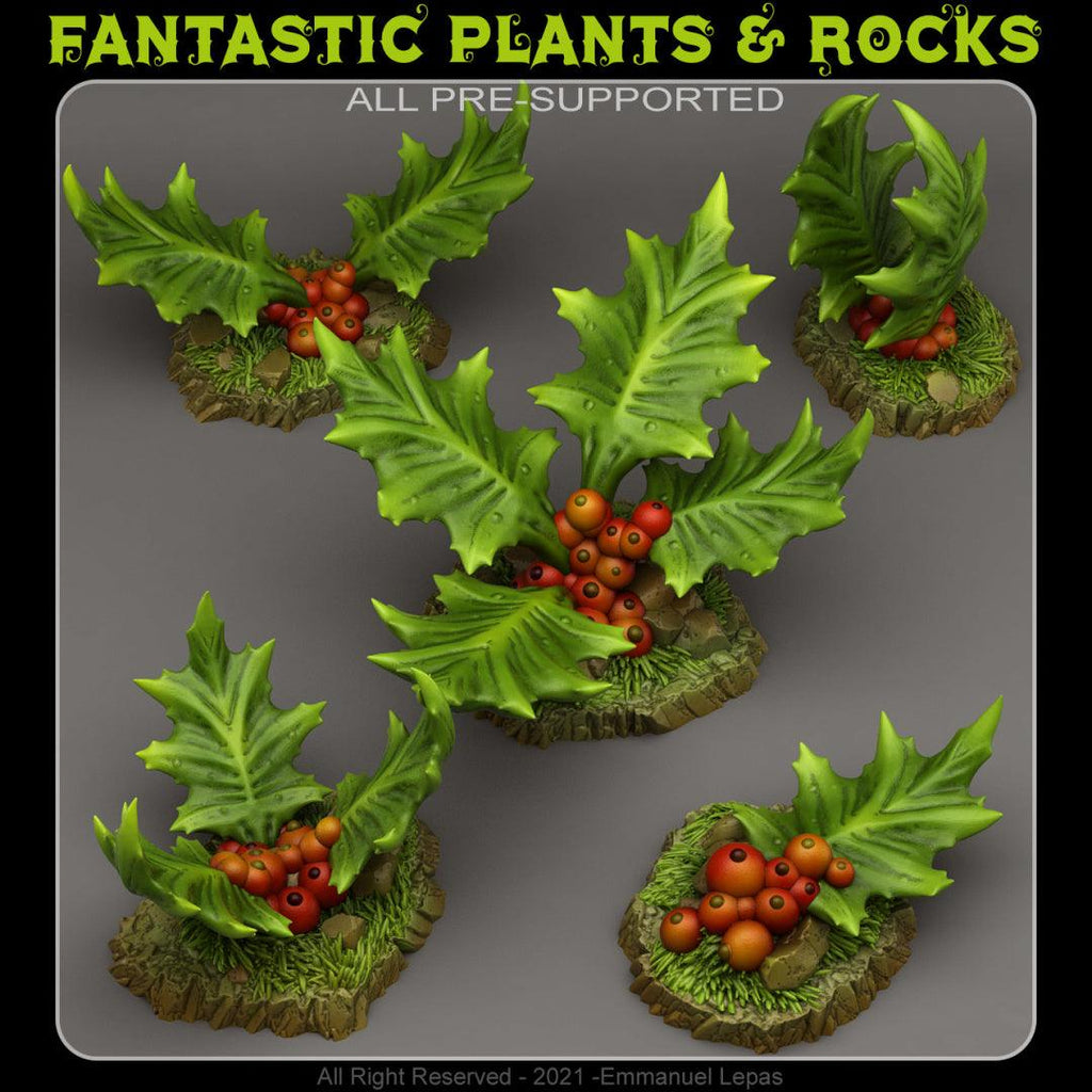 3D Printed Fantastic Plants and Rocks GIANT HOLLY 28mm - 32mm D&D Wargaming