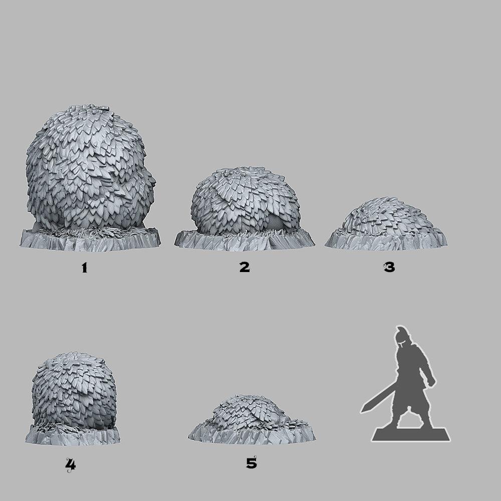 3D Printed Fantastic Plants and Rocks GREEN ROUND BUSH 28mm - 32mm D&D Wargaming