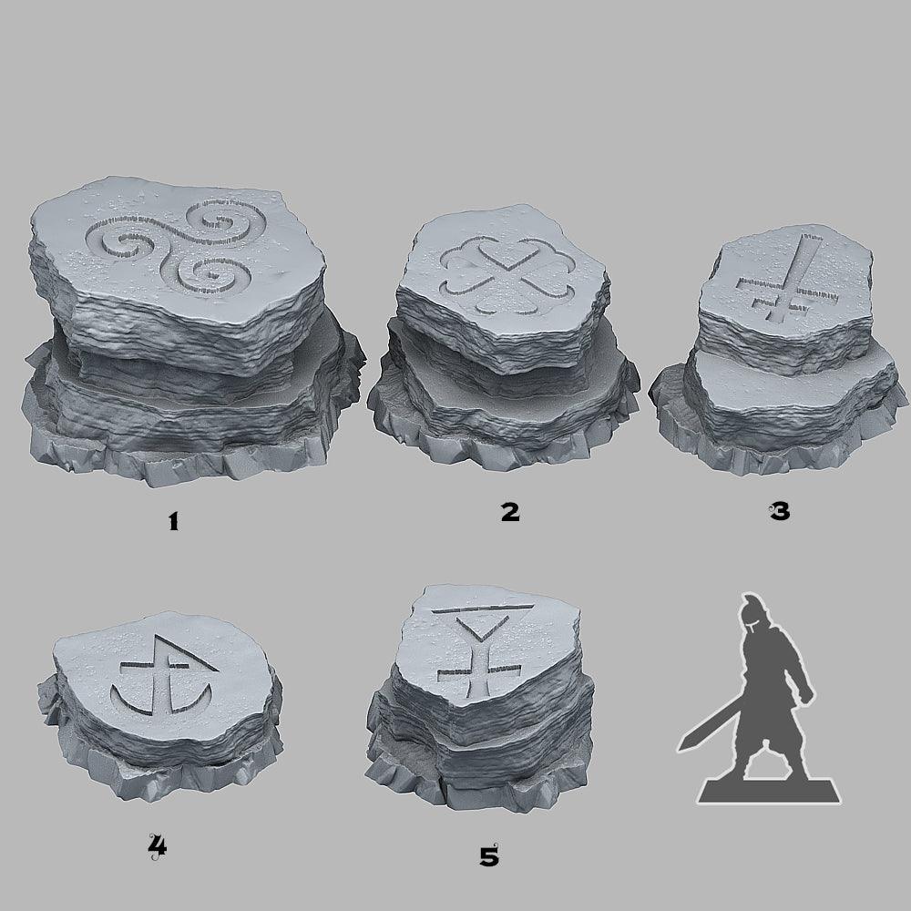 3D Printed Fantastic Plants and Rocks Gaelic Stones 28mm - 32mm D&D Wargaming
