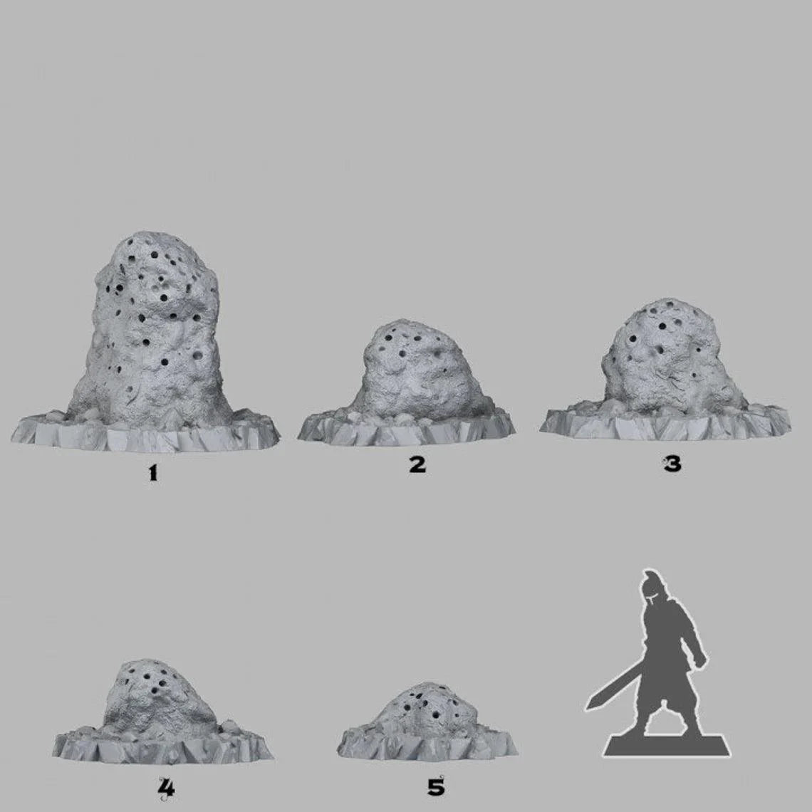 3D Printed Fantastic Plants and Rocks Giant Anthills 28mm - 32mm D&D Wargaming