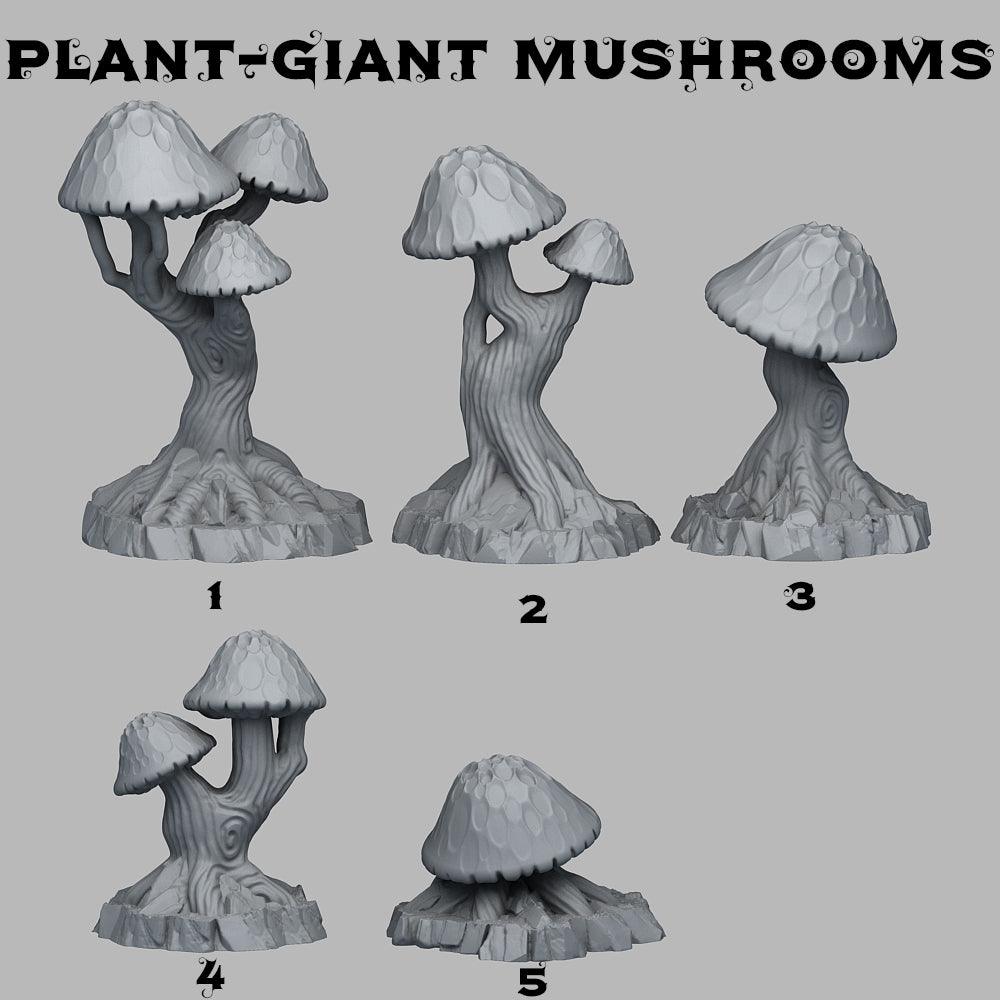 3D Printed Fantastic Plants and Rocks Giant Mushrooms 28mm - 32mm D&D Wargaming