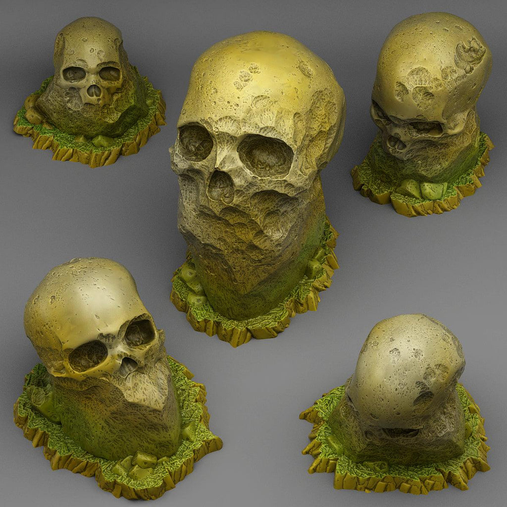 3D Printed Fantastic Plants and Rocks Giant Skull Stones 28mm - 32mm D&D Wargaming