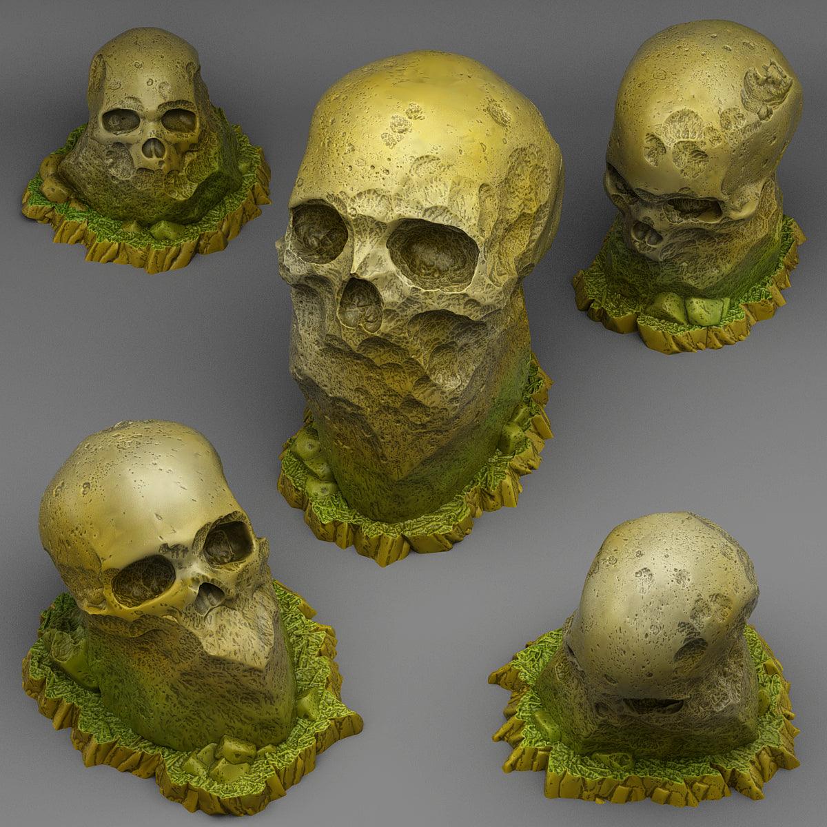 3D Printed Fantastic Plants and Rocks Giant Skull Stones 28mm - 32mm D&D Wargaming