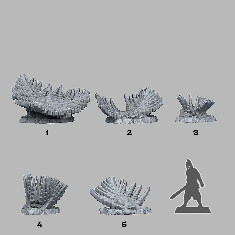 3D Printed Fantastic Plants and Rocks Giant Snowflake Plants 28mm - 32mm D&D Wargaming