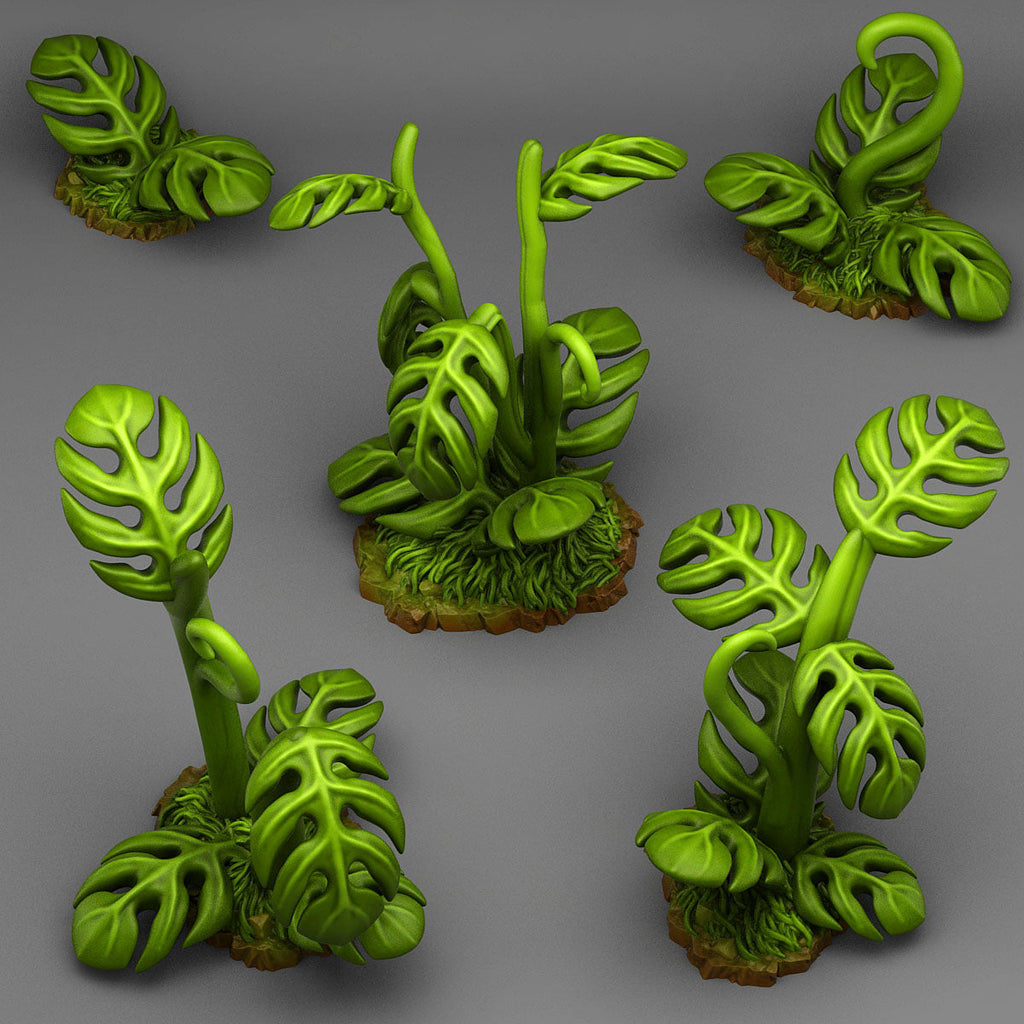 3D Printed Fantastic Plants and Rocks Giant Tropical Plants 28mm - 32mm D&D Wargaming