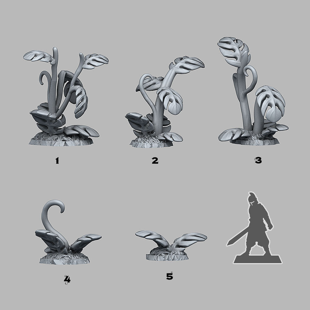 3D Printed Fantastic Plants and Rocks Giant Tropical Plants 28mm - 32mm D&D Wargaming